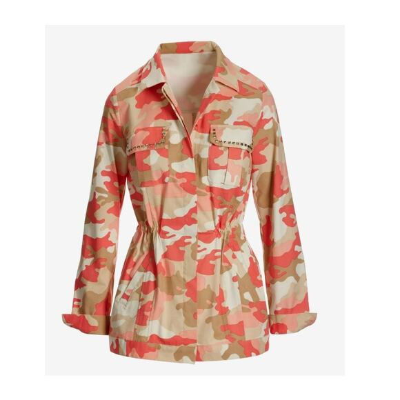 Boston Proper Jackets & Blazers - BOSTON PROPER CAMO PRINT STUDDED UTILITY JACKET, SIZE L